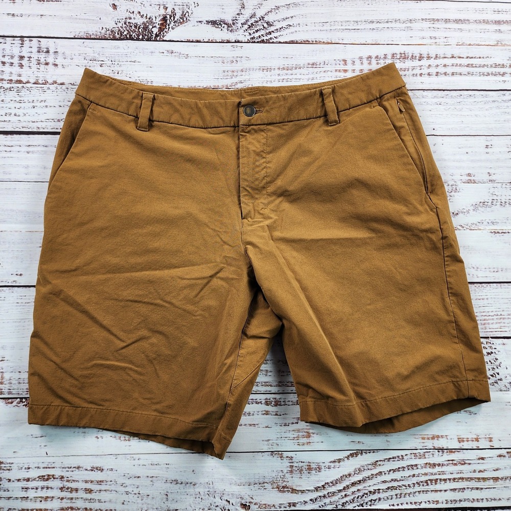 Lululemon Commission Short Classic Mens Size 36 Brown Chino Golf Shorts